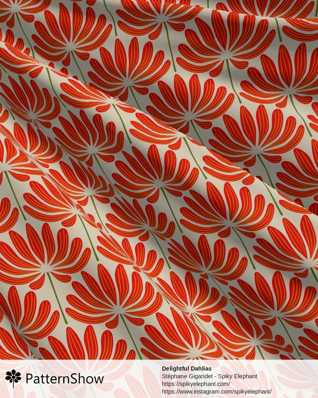 Delightful Dahlias - Summer Red Orange
