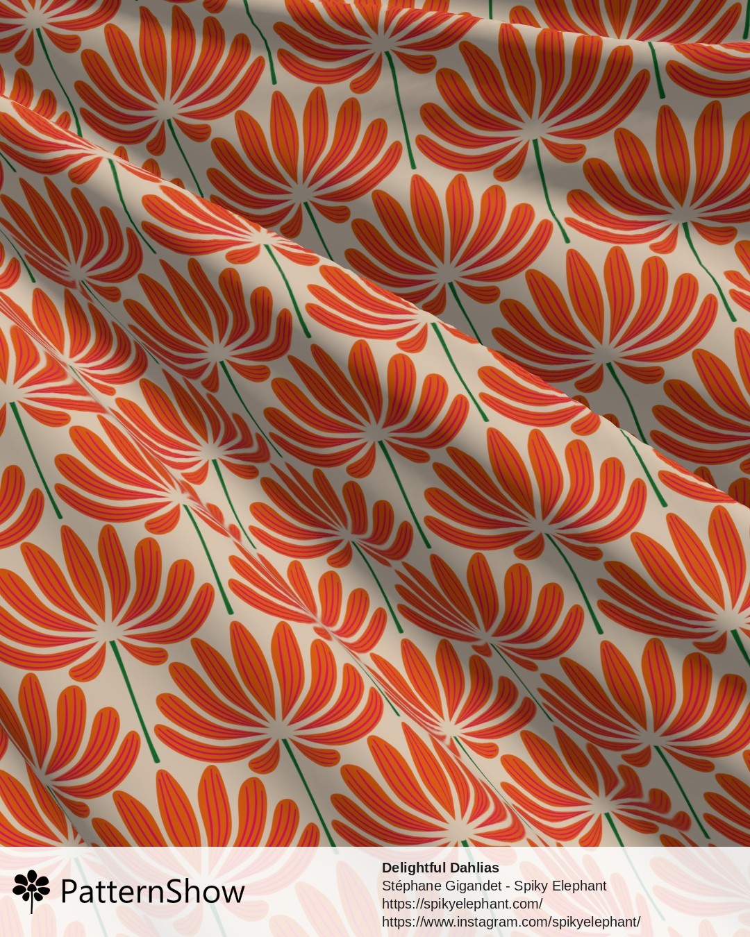 Delightful Dahlias - Bright Orange Pink