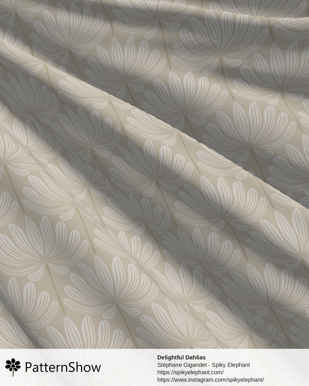 Delightful Dahlias - White Tan Sand