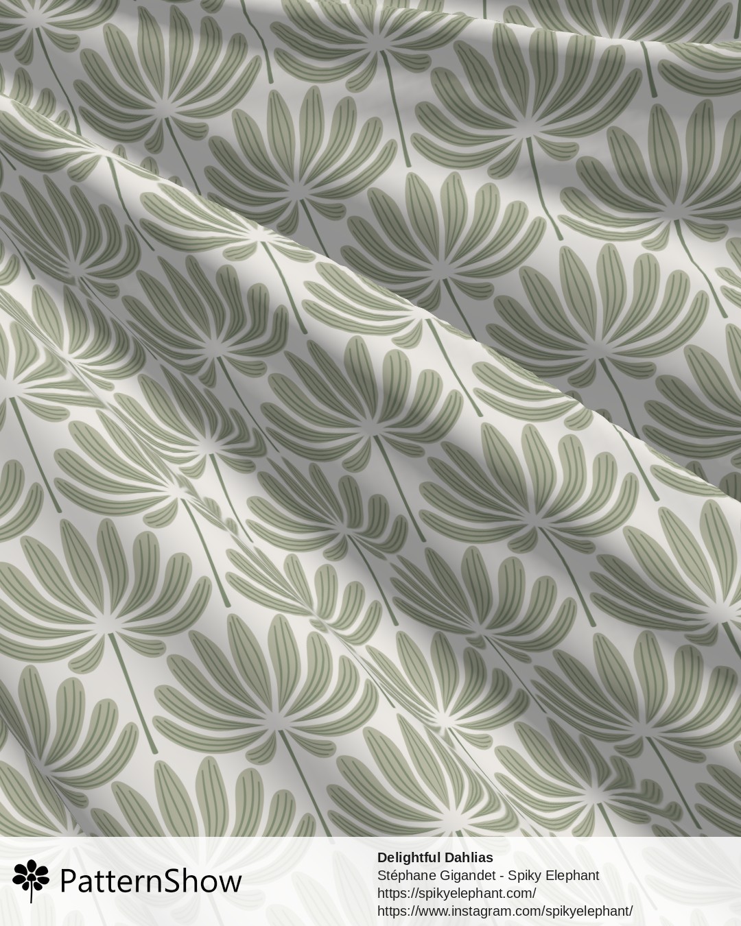 Delightful Dahlias - Sage Green