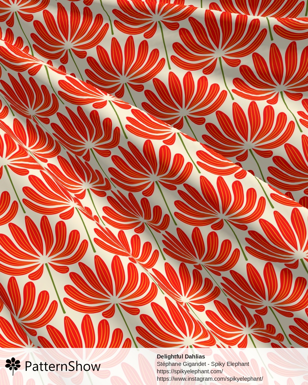 Delightful Dahlias - Summer Red Orange