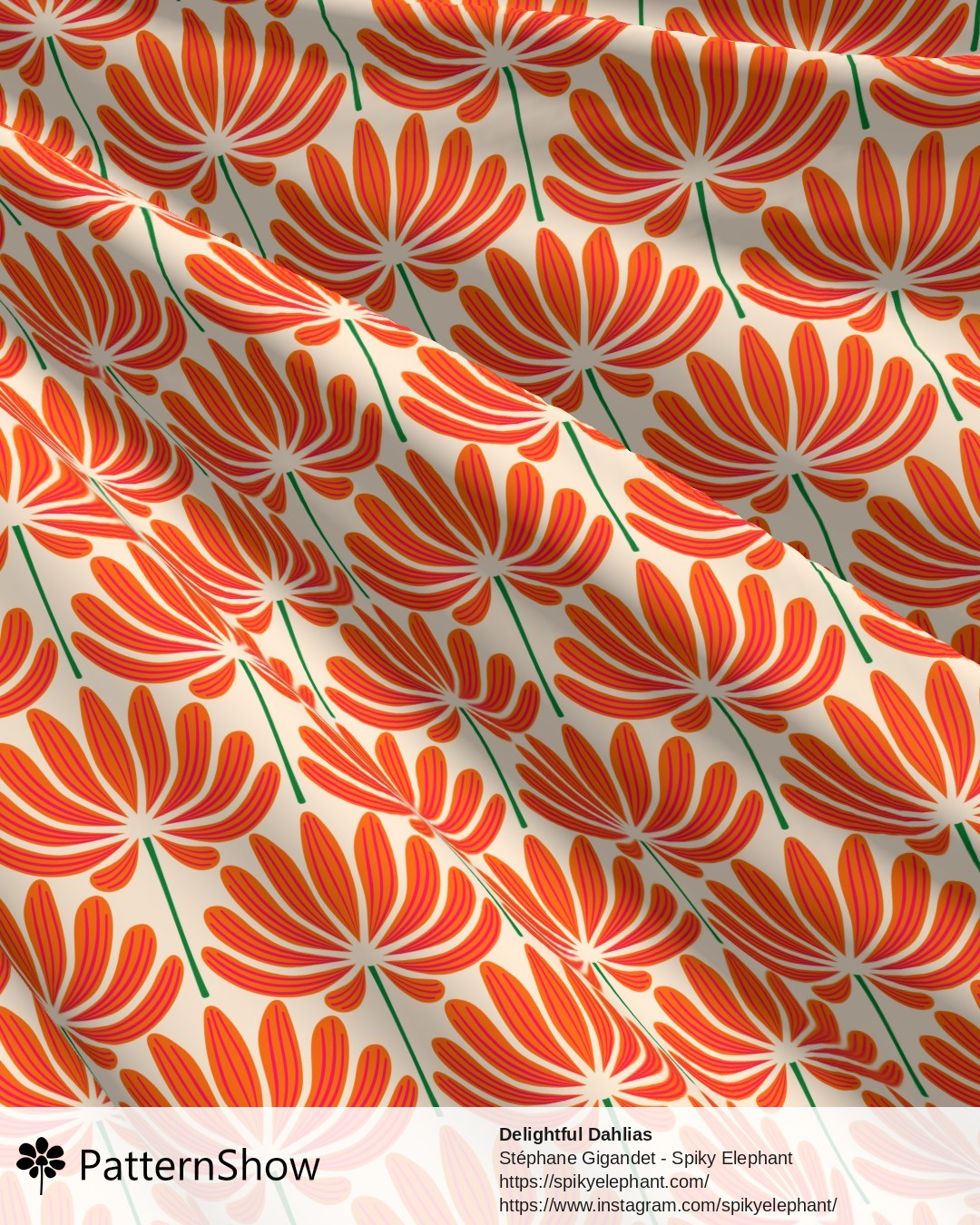 Delightful Dahlias - Bright Orange Pink