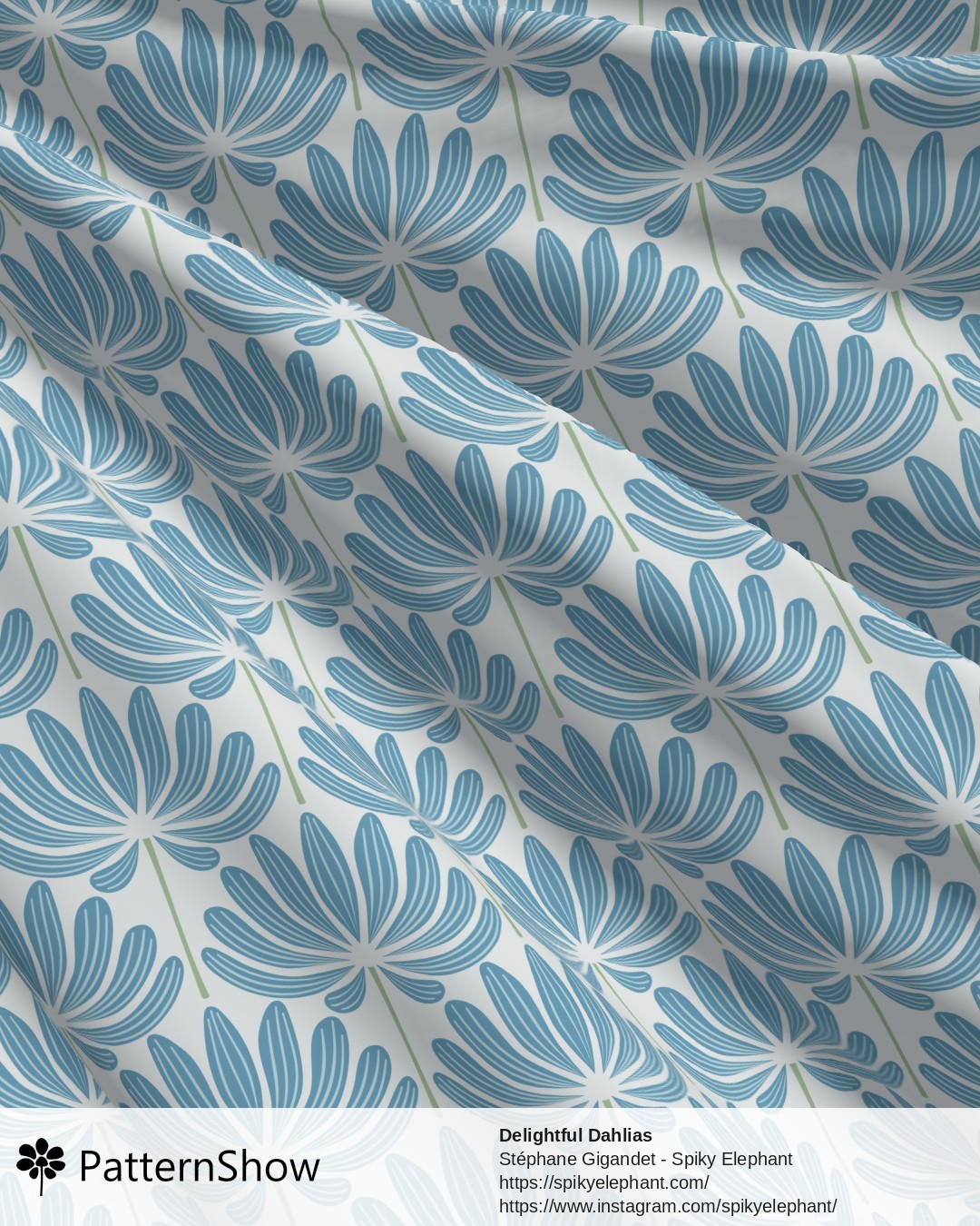 Delightful Dahlias - Sky Baby Blue