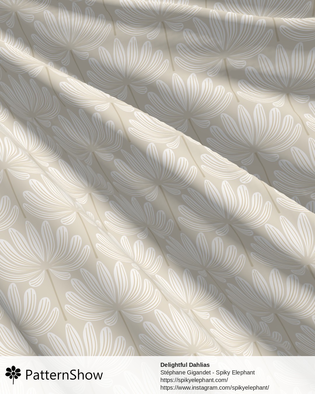 Delightful Dahlias - White Tan Sand