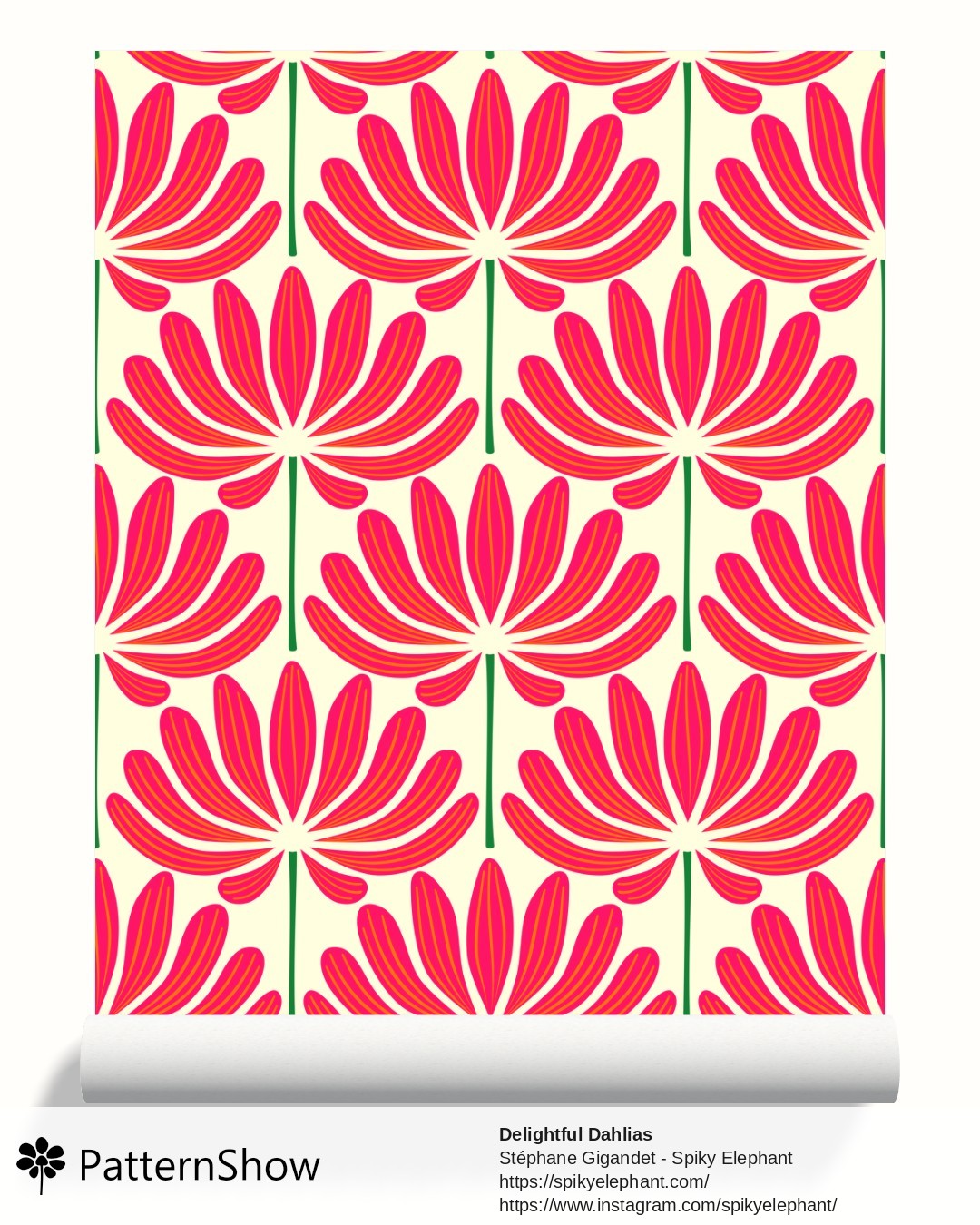 Delightful Dahlias wallpaper - Vibrant Pink Orange