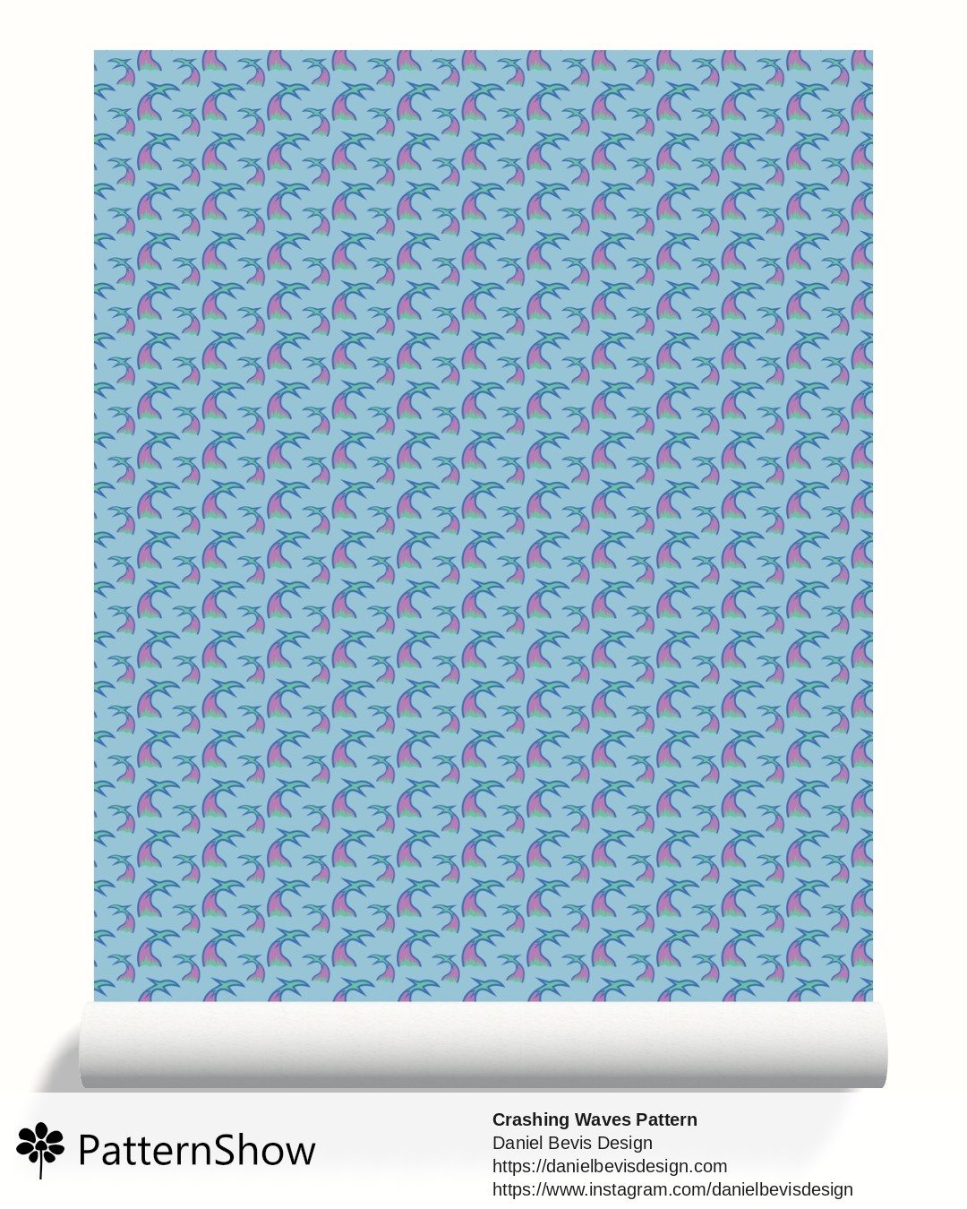 Crashing Waves Pattern wallpaper - Island Winds & Waves 1