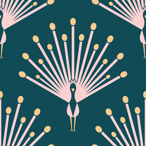 Elegant Dark Teal Rose Pink Gold