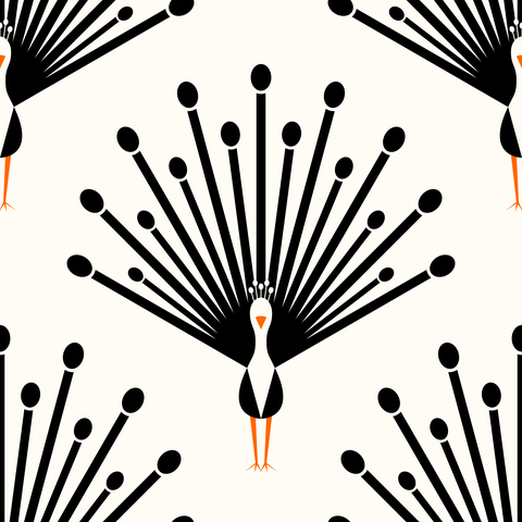 Black Orange on White Cream