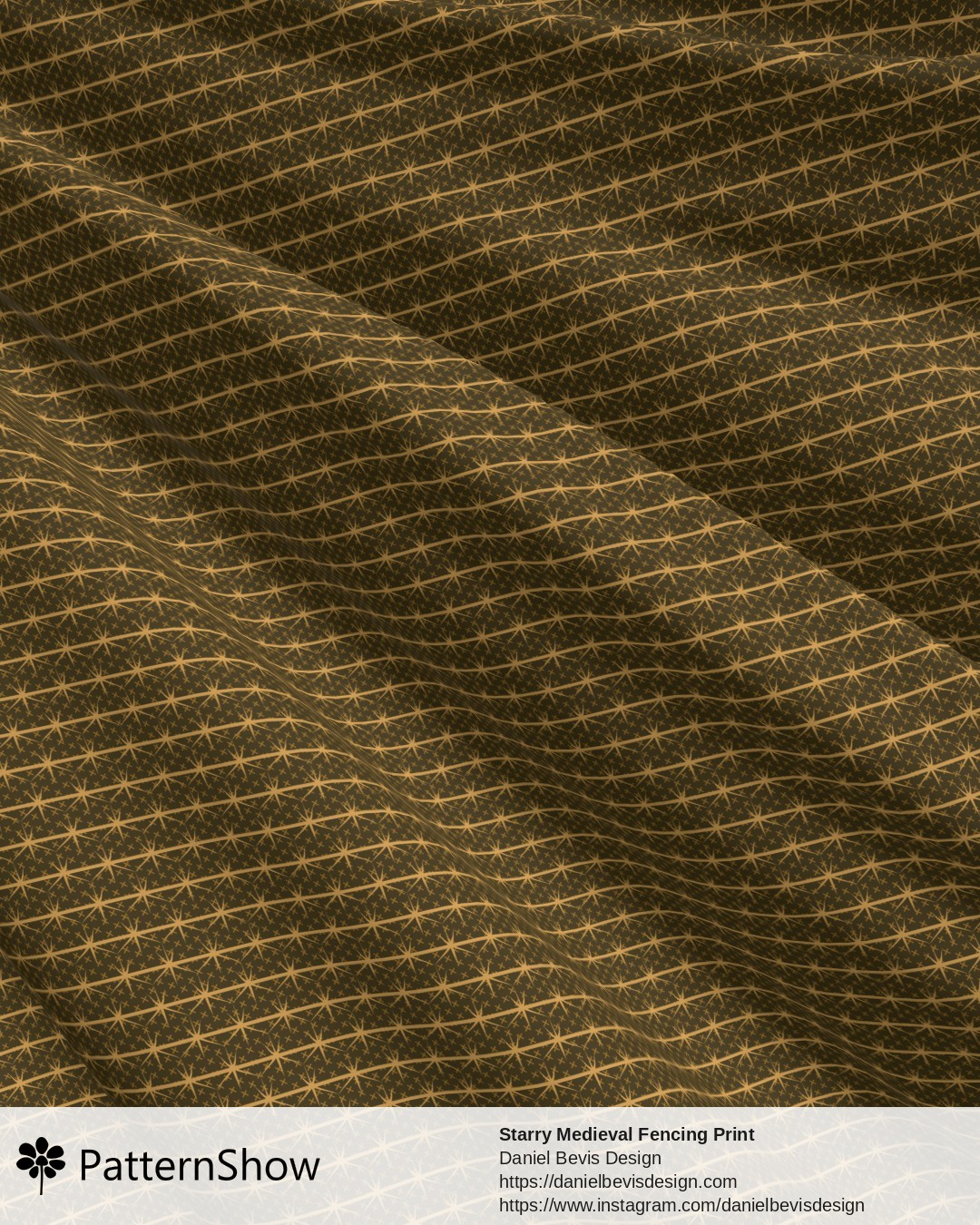 Starry Medieval Fencing Print - Gold