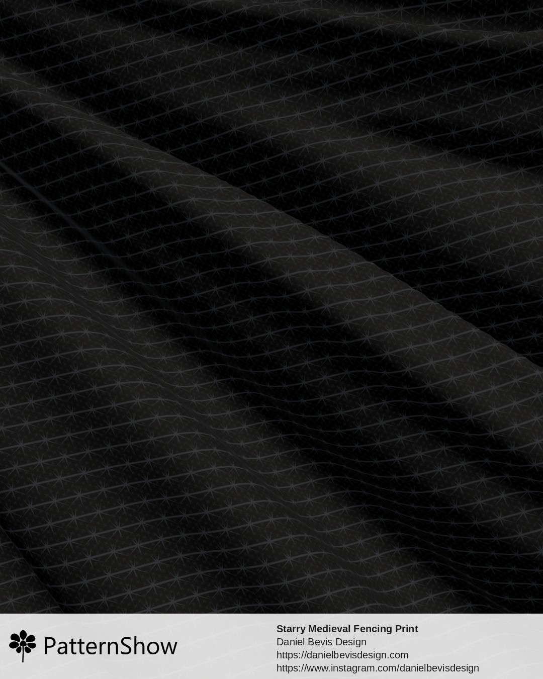 Starry Medieval Fencing Print - Medieval Grey & Black
