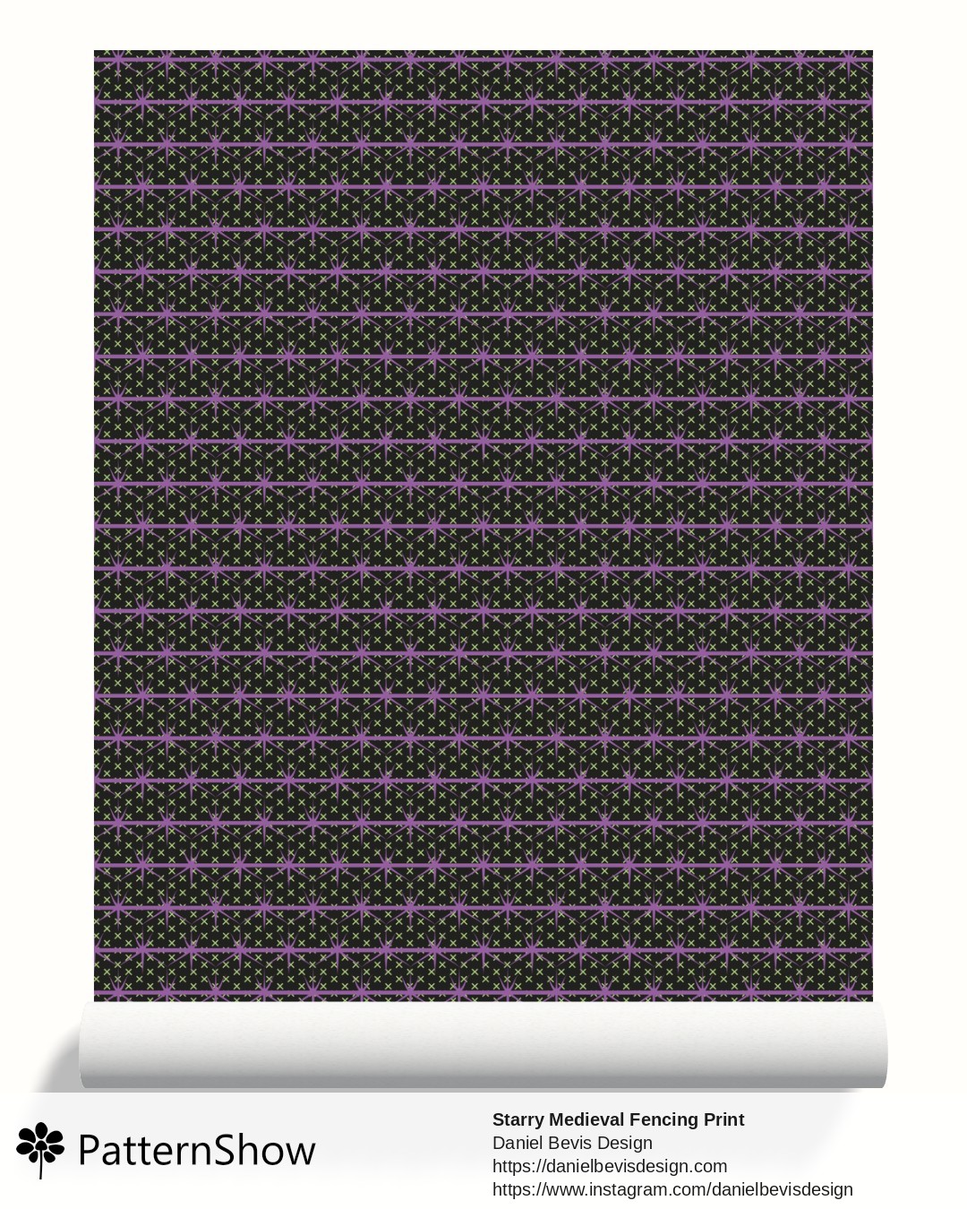 Starry Medieval Fencing Print wallpaper - Witches Dominion