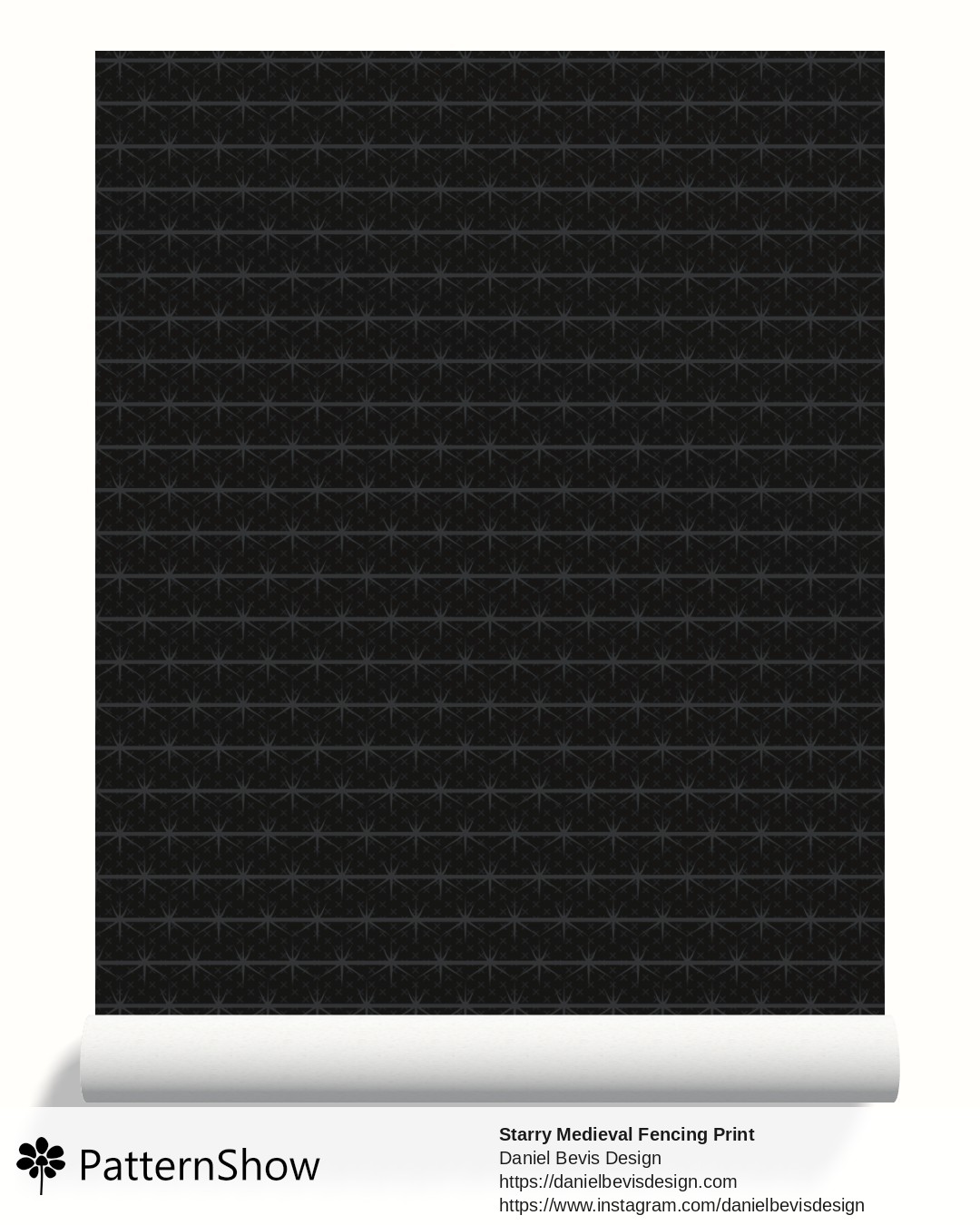 Starry Medieval Fencing Print wallpaper - Medieval Grey & Black