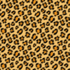 Realistic Leopard Print Cheetah Hide Faux Fur - Black Brown Orange Tan Large