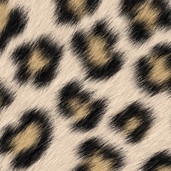 Realistic Leopard Print Cheetah Hide Faux Fur - Black Brown Beige Cream Large