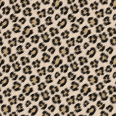 Realistic Leopard Print Cheetah Hide Faux Fur - Black Brown Beige Cream Large