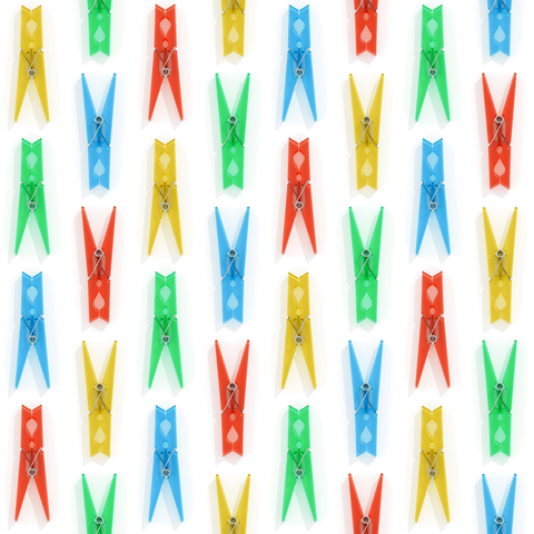 Neon Green, Blue, Red, Yellow on White Background