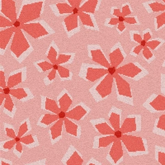 Floral Tapestry Allover Flowers Scatter with Woven Texture - Tomato Red