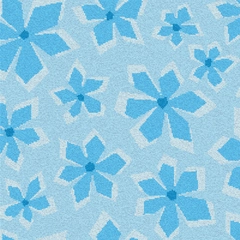 Floral Tapestry Allover Flowers Scatter with Woven Texture - Turquoise Blue
