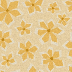 Floral Tapestry Allover Flowers Scatter with Woven Texture - Sunny Yellow Butter Cream