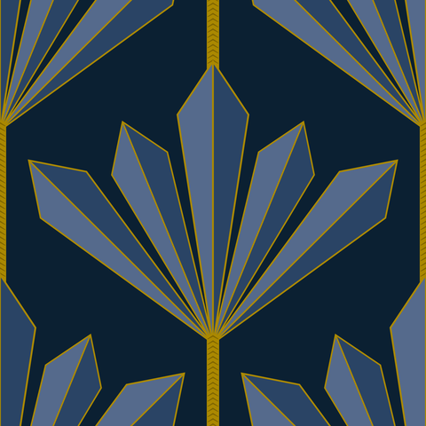Steel Blue Grey and Gold on Dark Teal