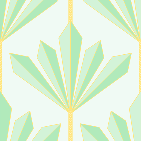 Light Green and Gold on Soft Light Green