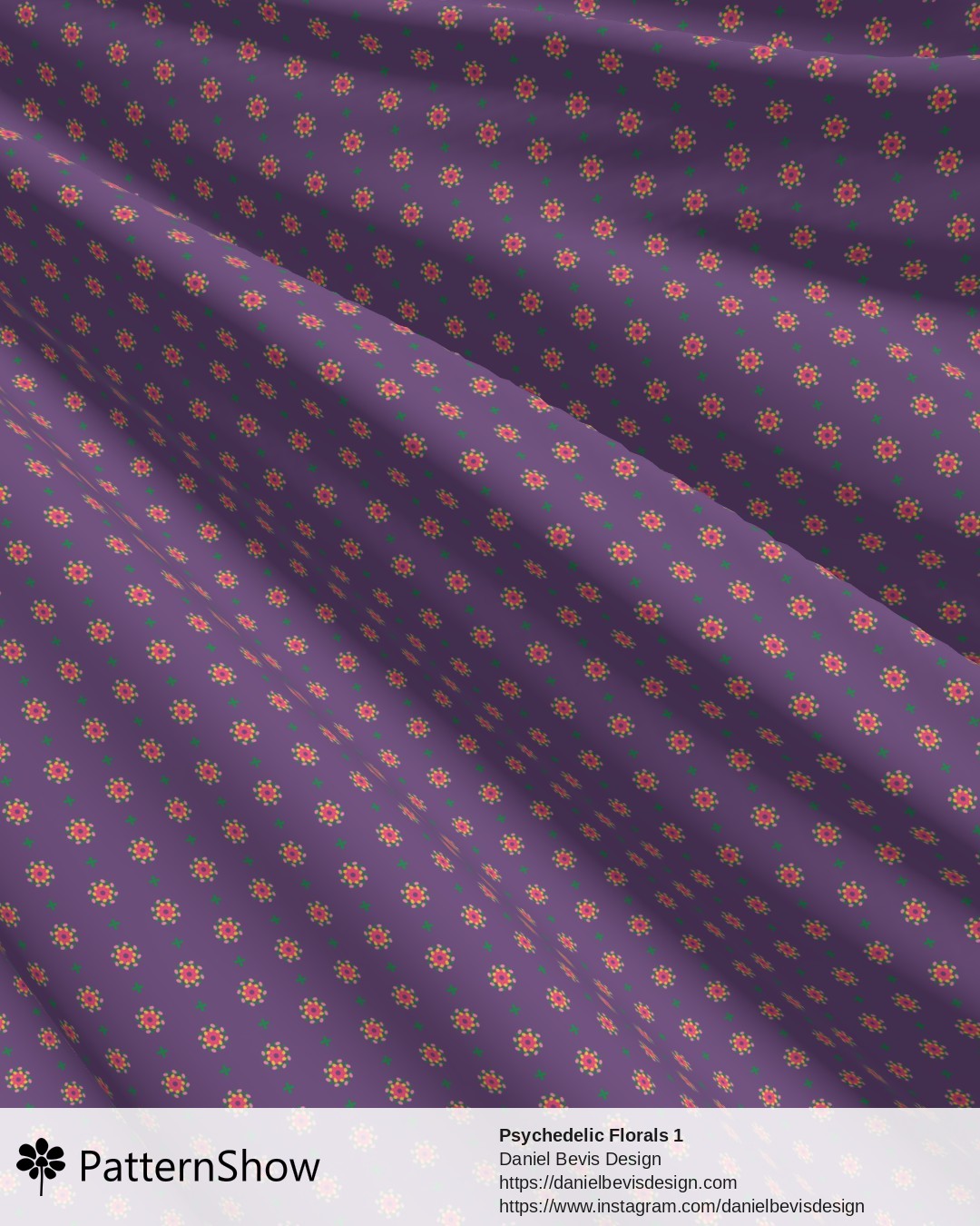 Psychedelic Florals 1 - Summer Blush and Purple Magic