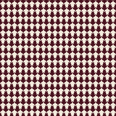 Geometric stylized floral tulp - oxblood red warm ivory
