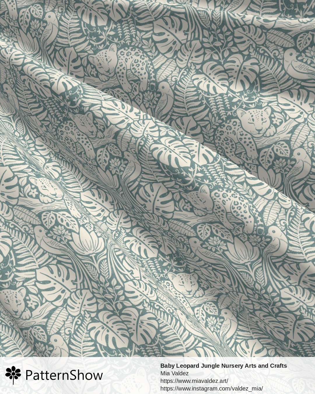 Baby Leopard Jungle Nursery Arts and Crafts - Dark Grayish Cyan