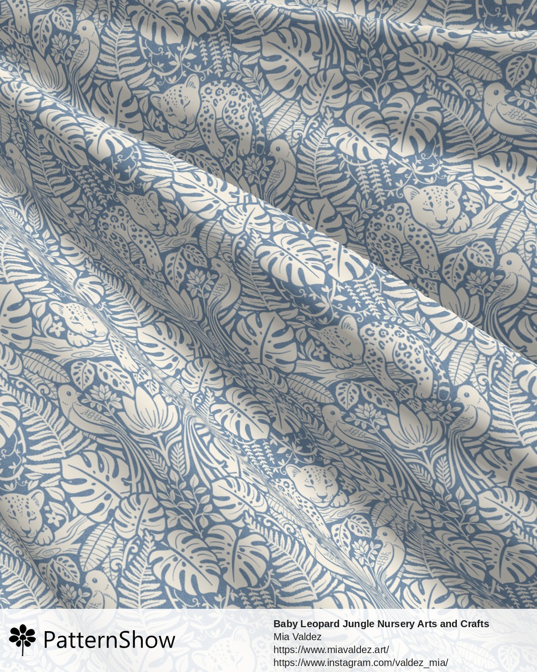 Baby Leopard Jungle Nursery Arts and Crafts - Grayish Blue