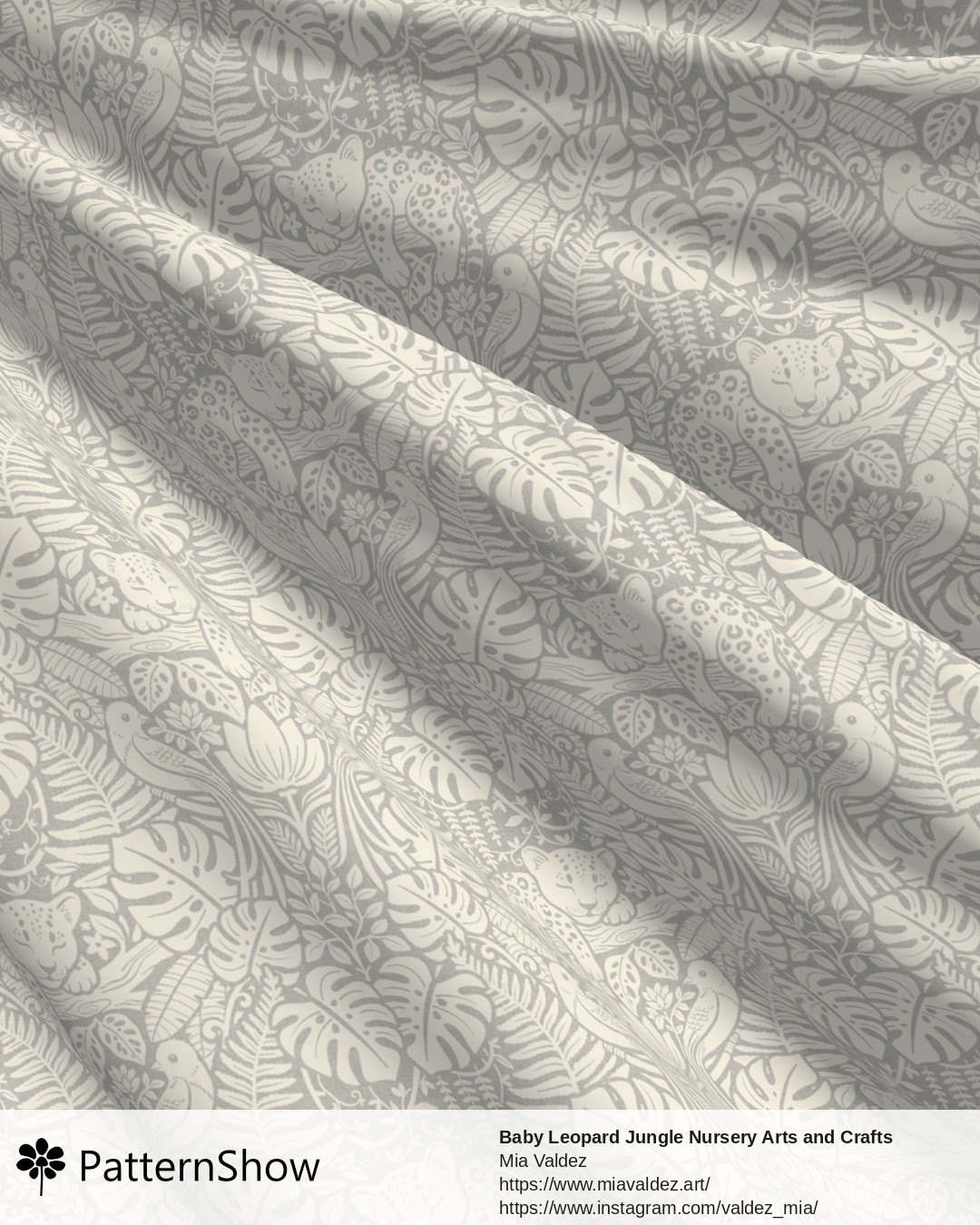 Baby Leopard Jungle Nursery Arts and Crafts - Light French Gray