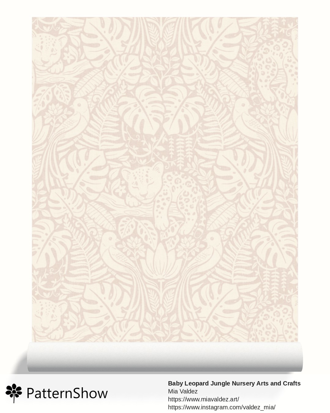 Baby Leopard Jungle Nursery Arts and Crafts wallpaper - Blush Sand Beige