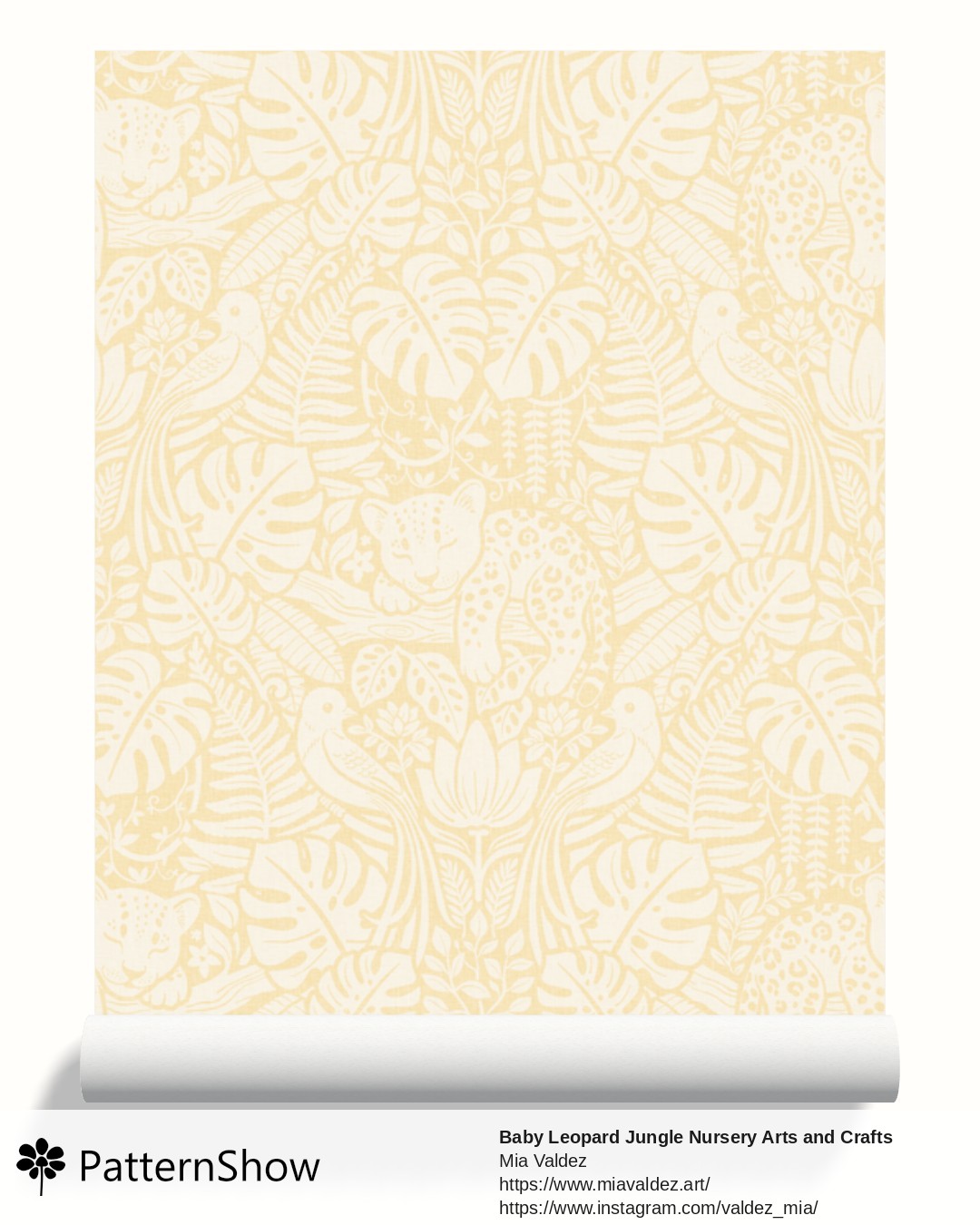 Baby Leopard Jungle Nursery Arts and Crafts wallpaper - Lemon Chiffon