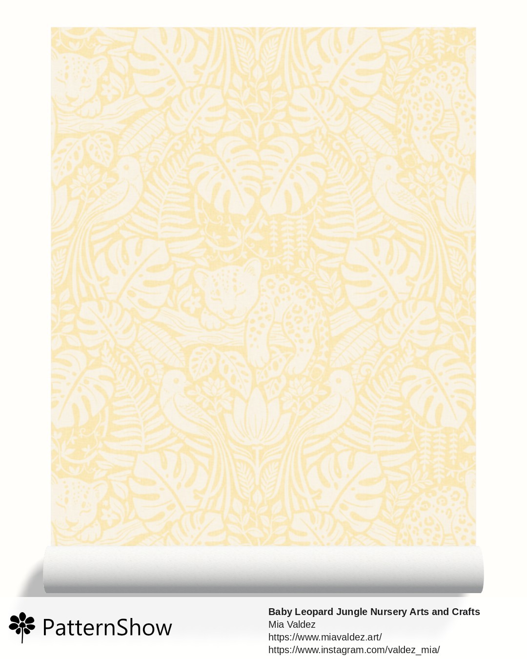 Baby Leopard Jungle Nursery Arts and Crafts wallpaper - Light Creamy Yellow