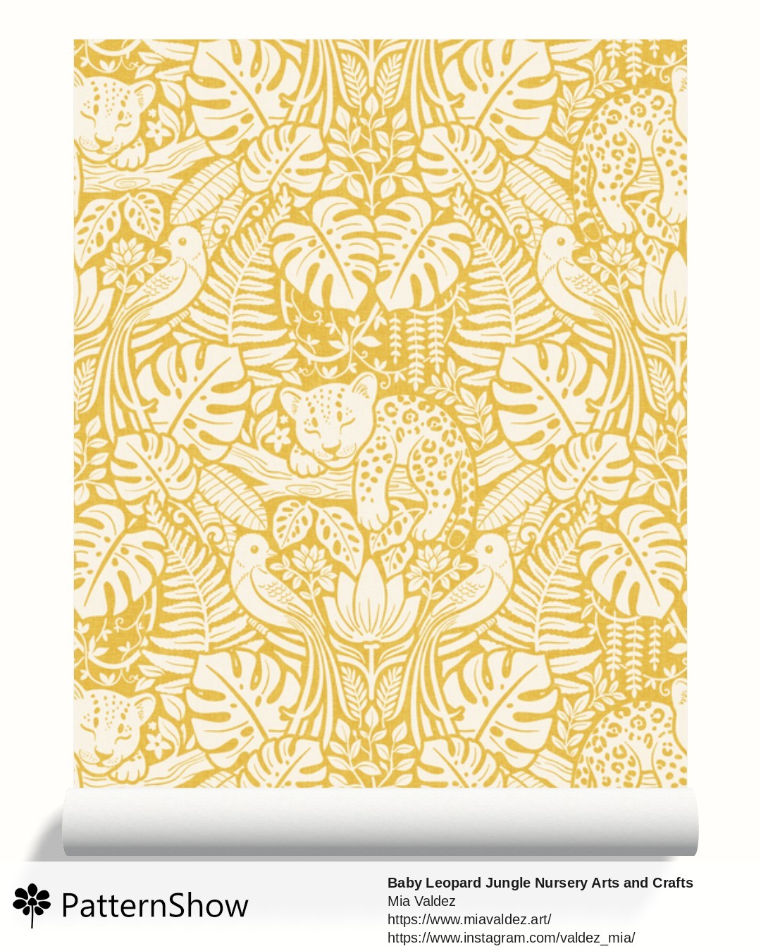 Baby Leopard Jungle Nursery Arts and Crafts wallpaper - Misted Marigold