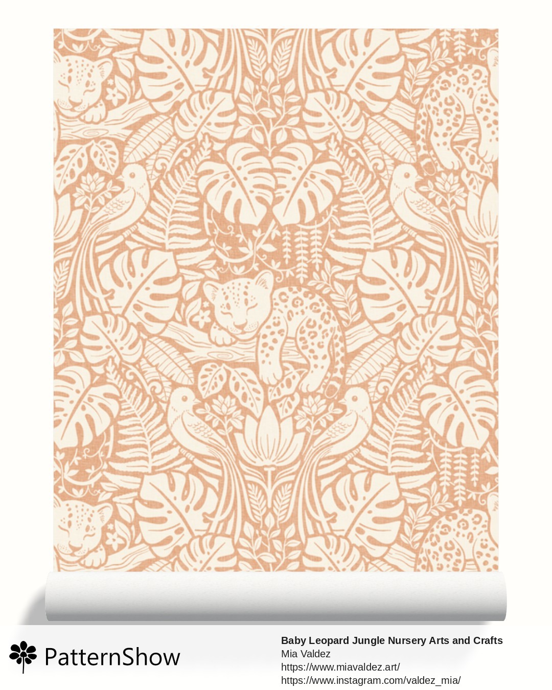 Baby Leopard Jungle Nursery Arts and Crafts wallpaper - Nectarine