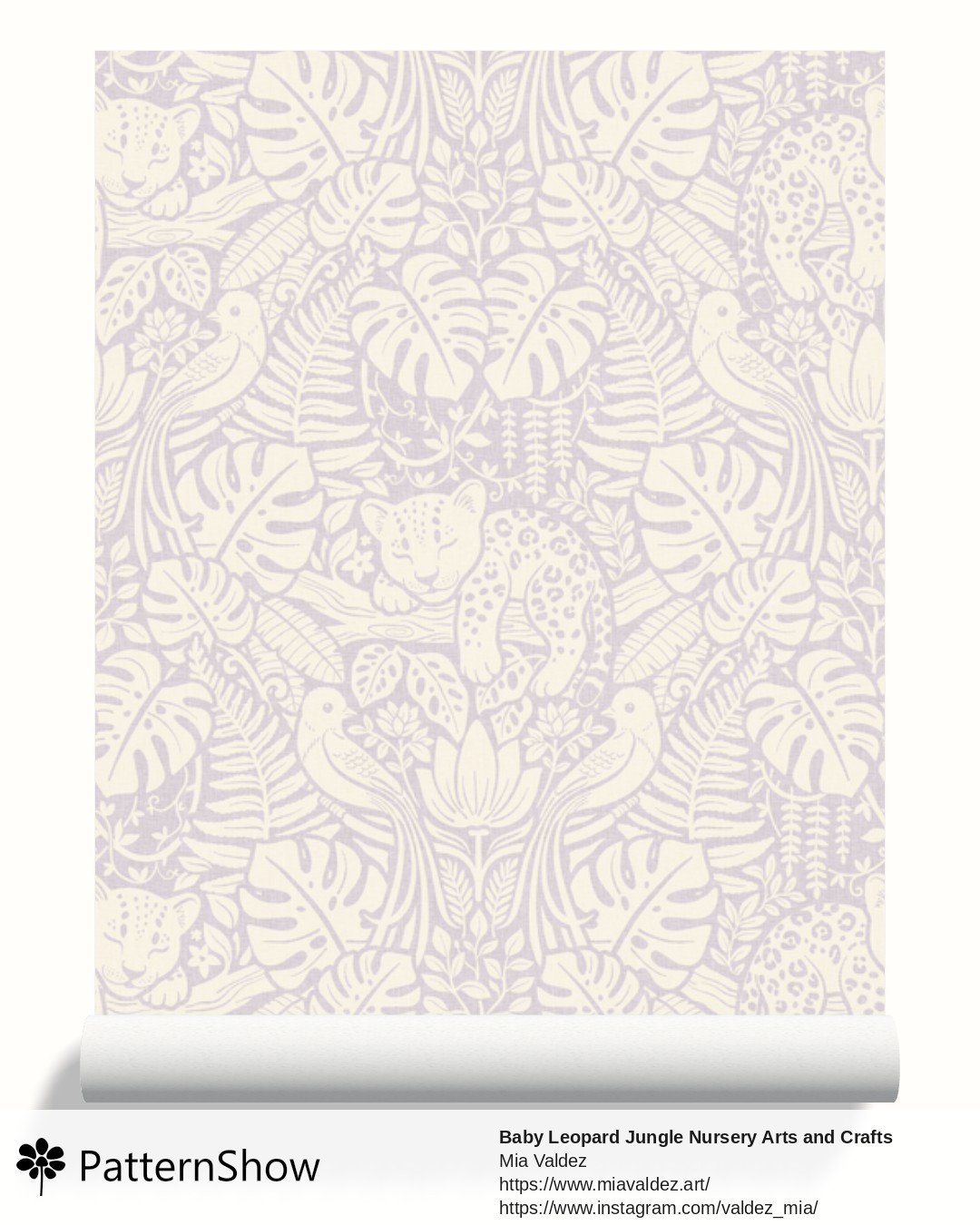 Baby Leopard Jungle Nursery Arts and Crafts wallpaper - Orchid Tint