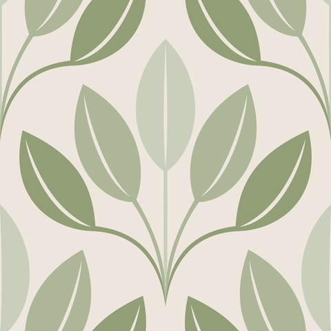 Serene Rich Sage Green Earthy Cream