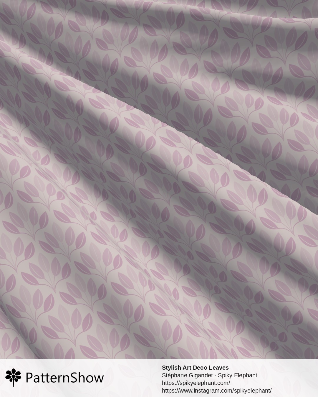 Stylish Art Deco Leaves - Delicate Shabby Chic Pink Cream