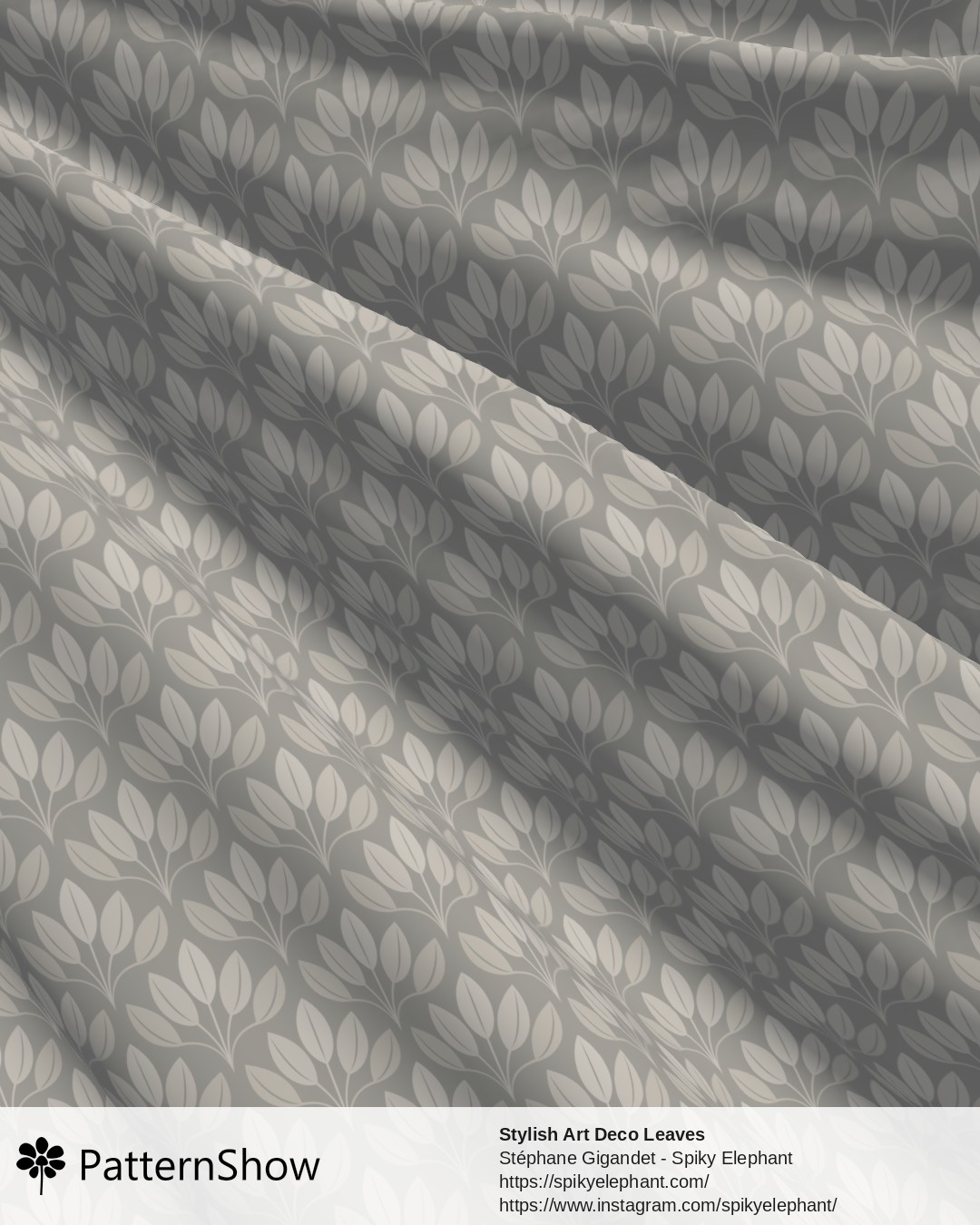 Stylish Art Deco Leaves - Subtle Cream Shades Neutral Grey