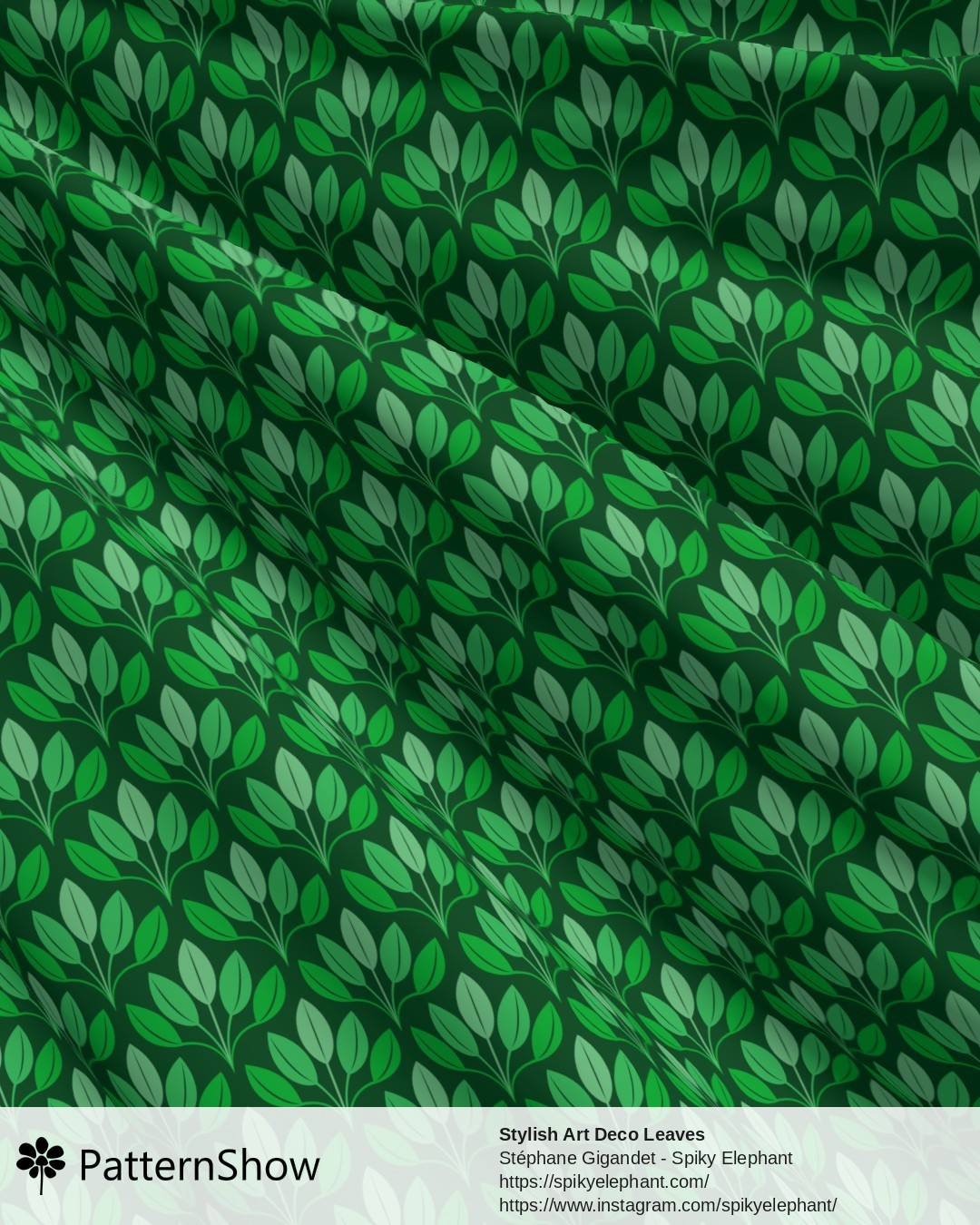 Stylish Art Deco Leaves - Tropical Jungle Bright Emerald Green