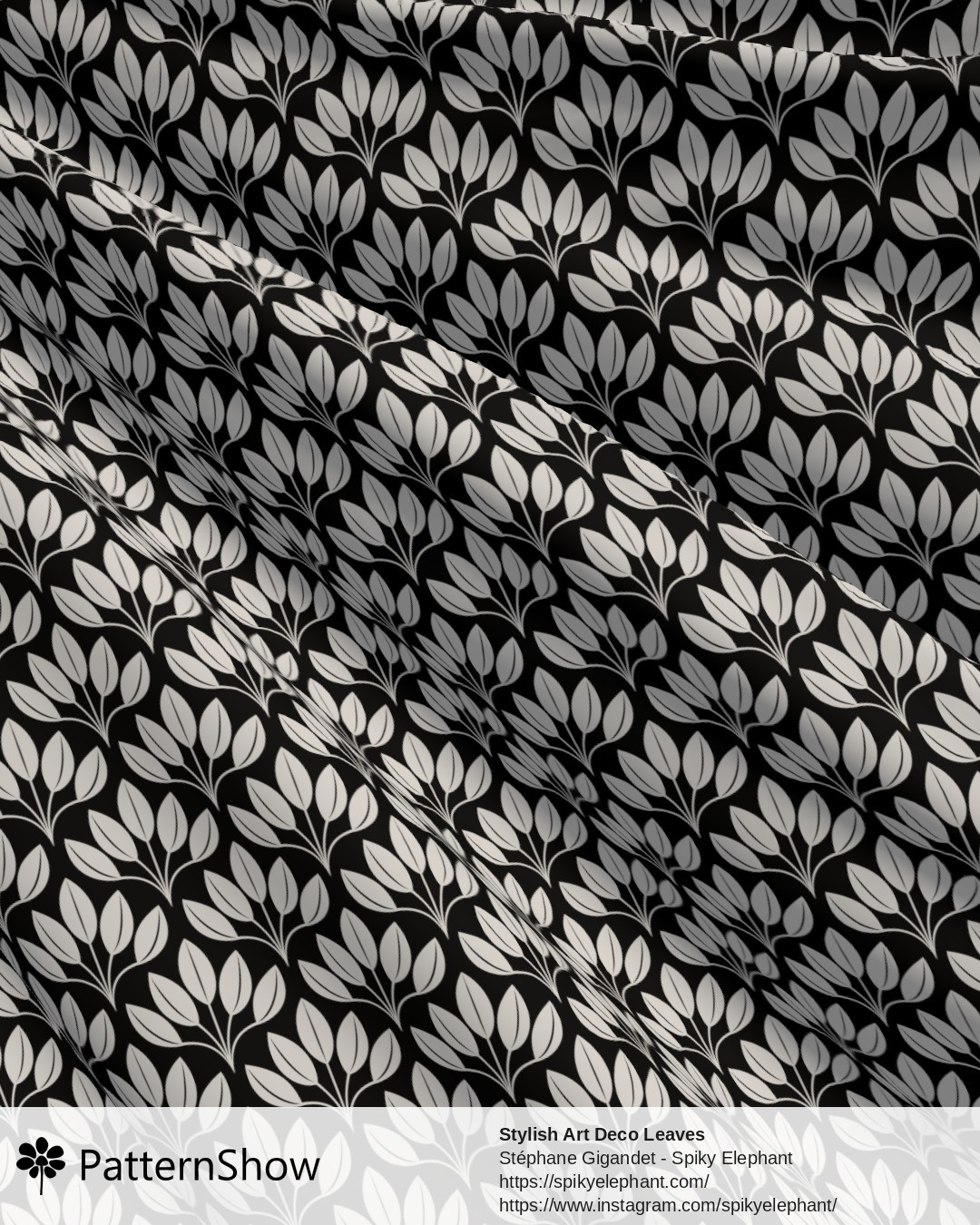 Stylish Art Deco Leaves - Timeless Bold Graphic Black and White