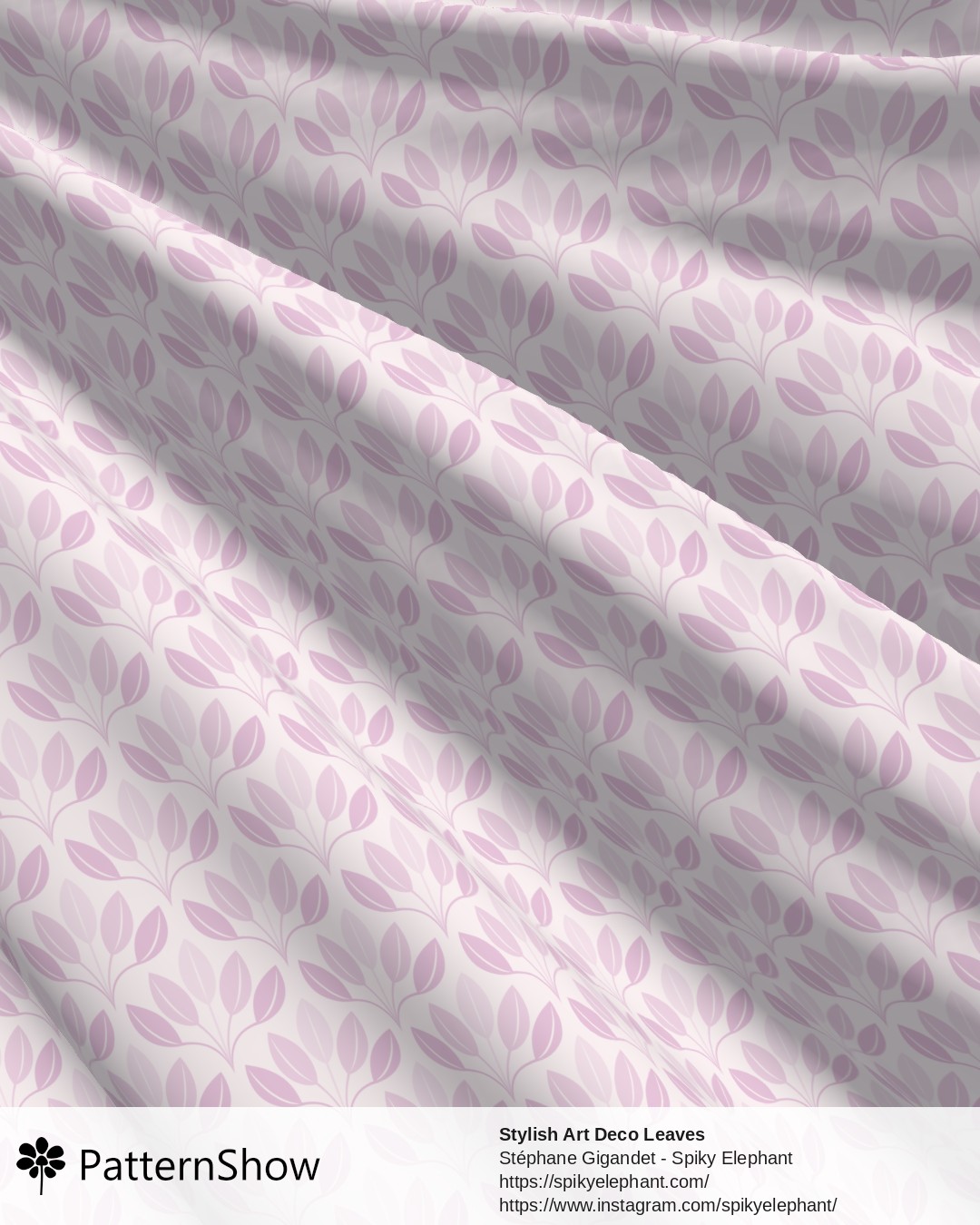 Stylish Art Deco Leaves - Delicate Shabby Chic Pink Cream