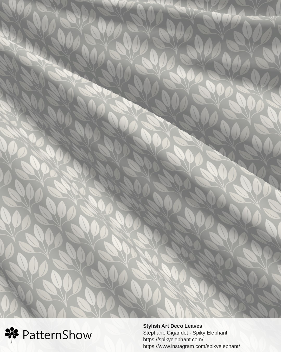 Stylish Art Deco Leaves - Subtle Cream Shades Neutral Grey