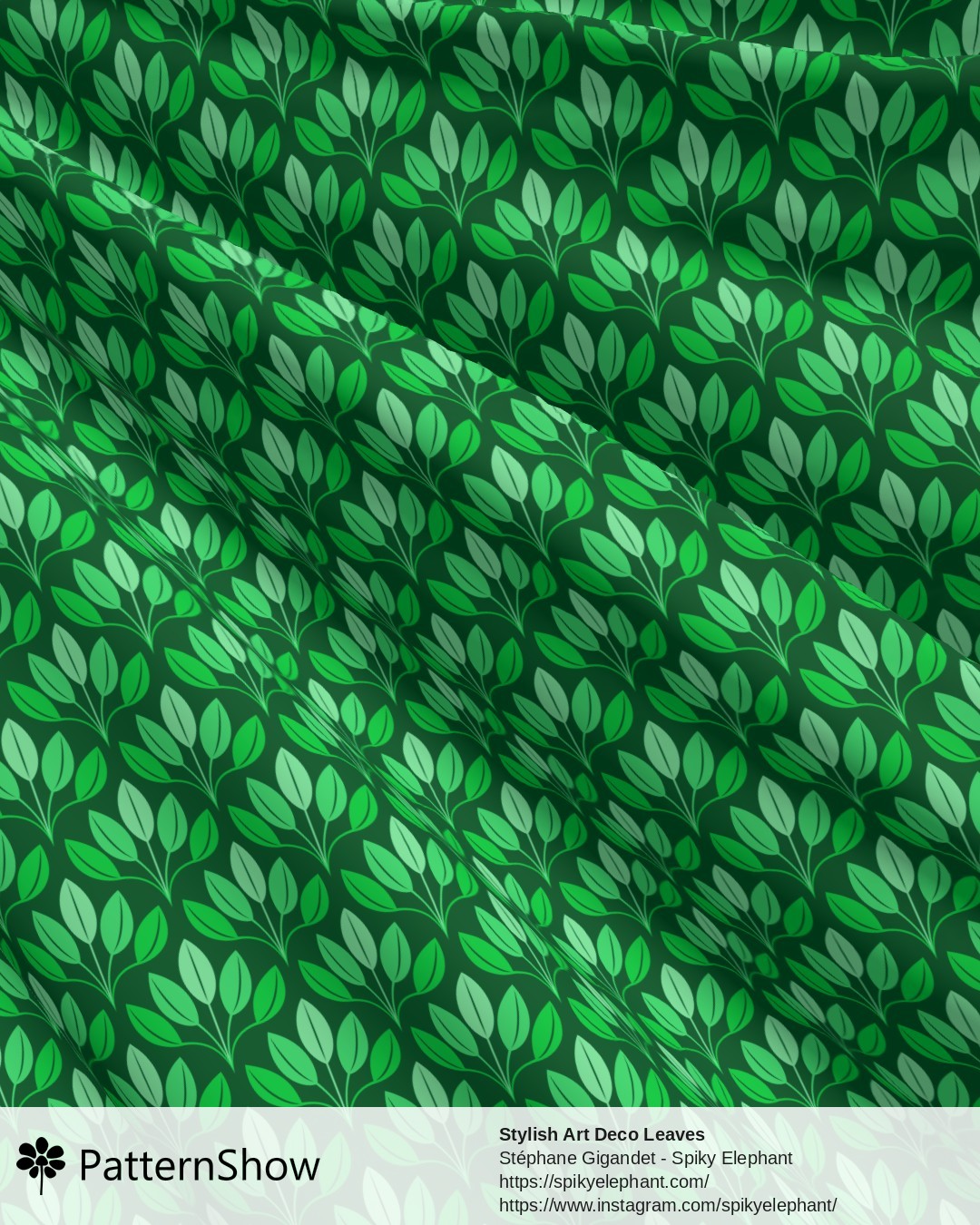Stylish Art Deco Leaves - Tropical Jungle Bright Emerald Green