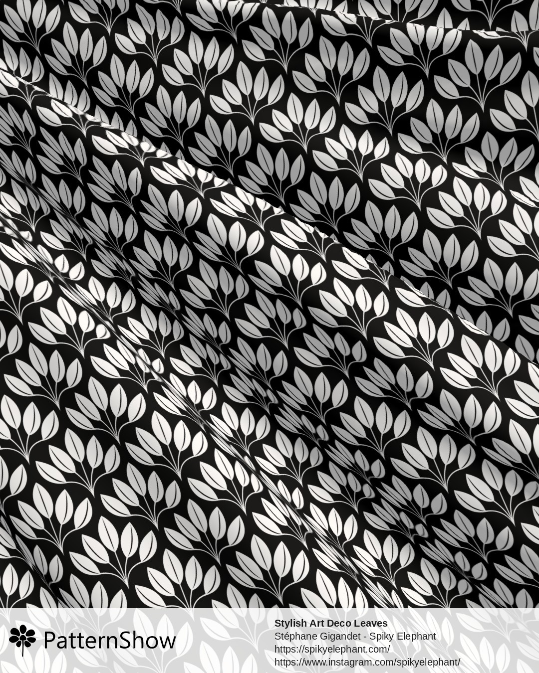 Stylish Art Deco Leaves - Timeless Bold Graphic Black and White