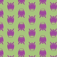 Mono Witches Cauldron Print - Ghoulish Purple and Green