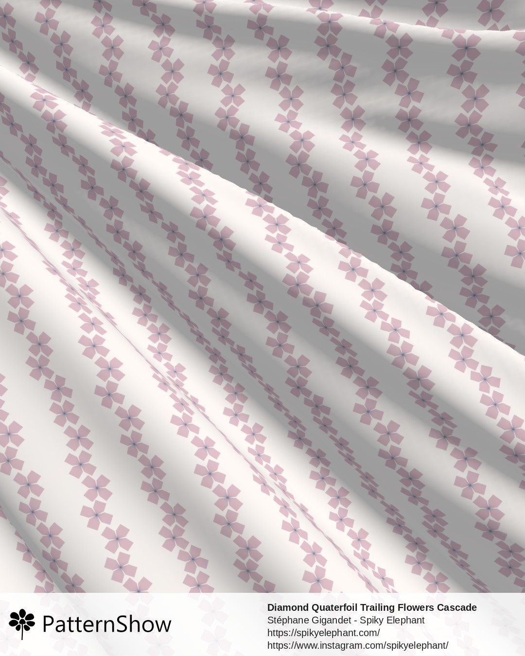 Diamond Quaterfoil Trailing Flowers Cascade - diamond-quatrefoil-trailing-flowers-cascade.pastel-pink-blue-cream.3600x6200
