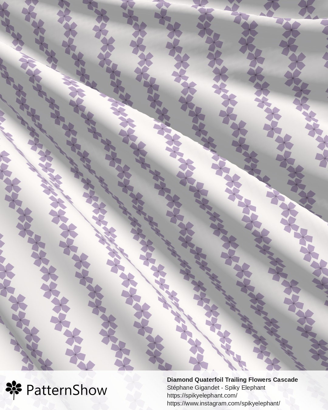 Diamond Quaterfoil Trailing Flowers Cascade - diamond-quatrefoil-trailing-flowers-cascade.lavender-mauve-cream.3600x6200