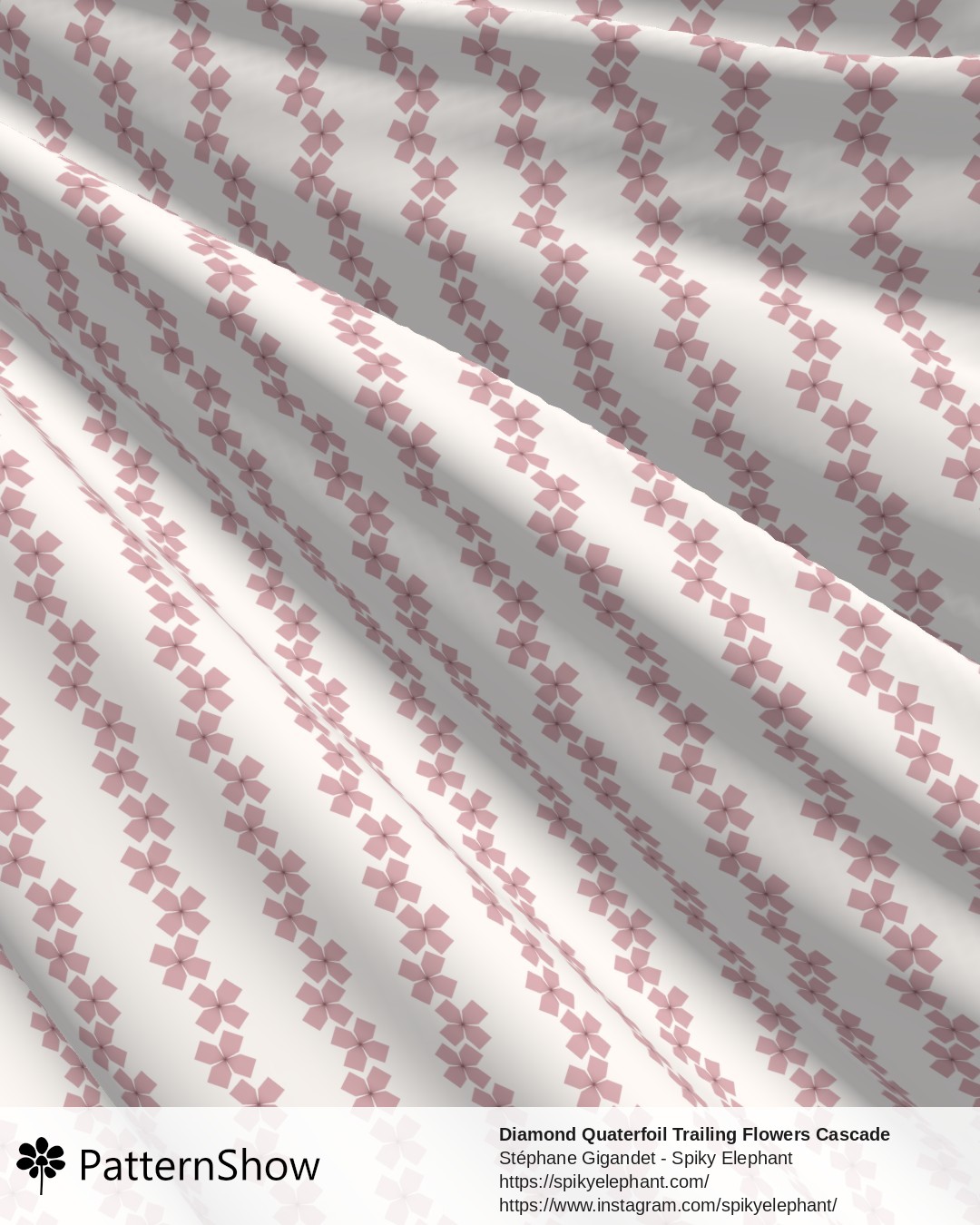 Diamond Quaterfoil Trailing Flowers Cascade - diamond-quatrefoil-trailing-flowers-cascade.baby-pink-rose-cream.3600x6200