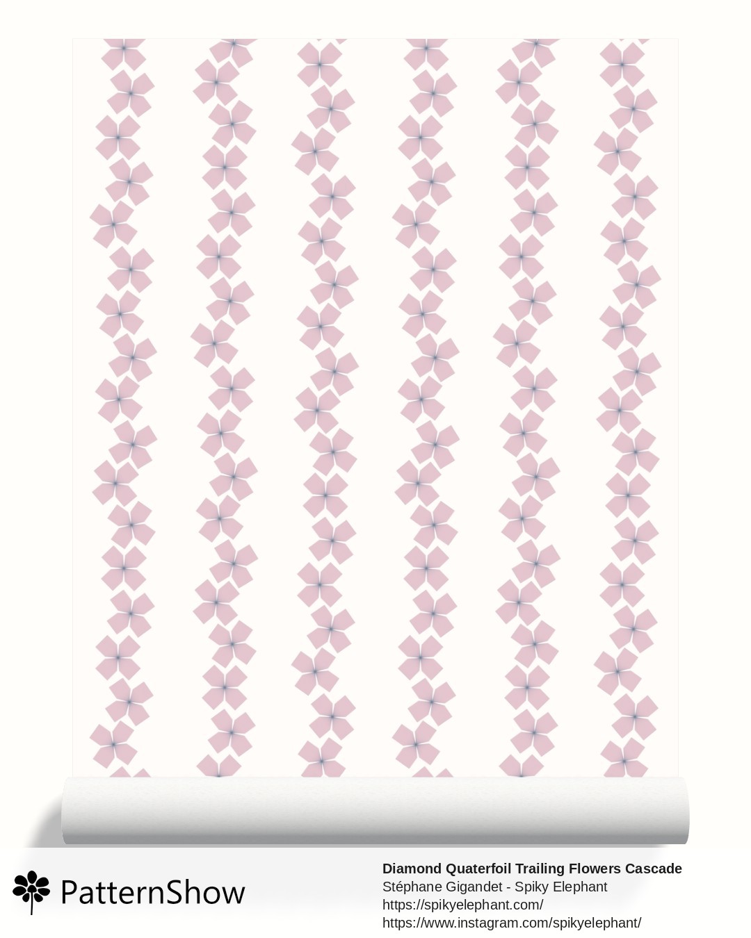 Diamond Quaterfoil Trailing Flowers Cascade wallpaper - diamond-quatrefoil-trailing-flowers-cascade.pastel-pink-blue-cream.3600x6200